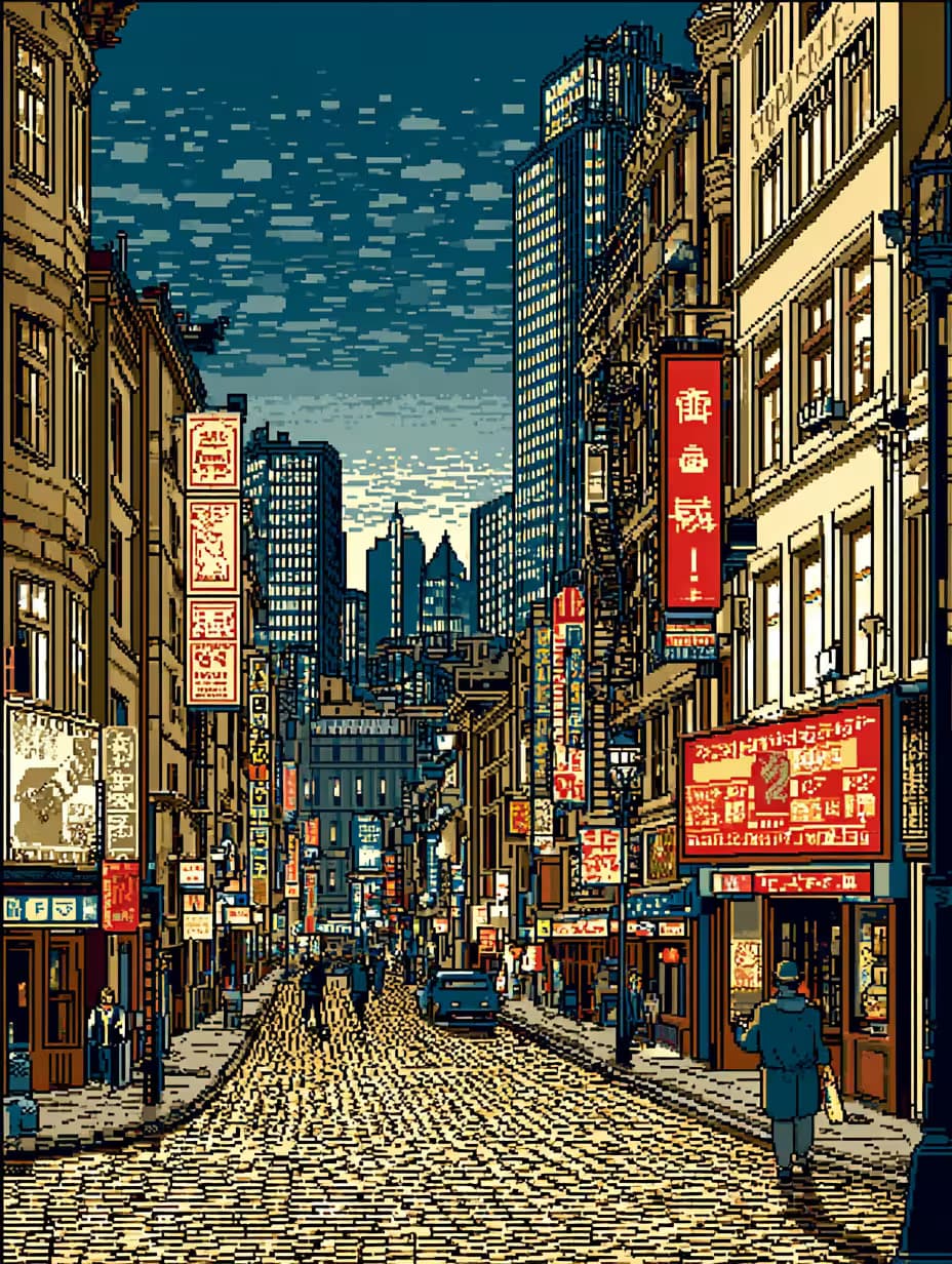 Example output for 8-Bit Cyberpunk City Creator