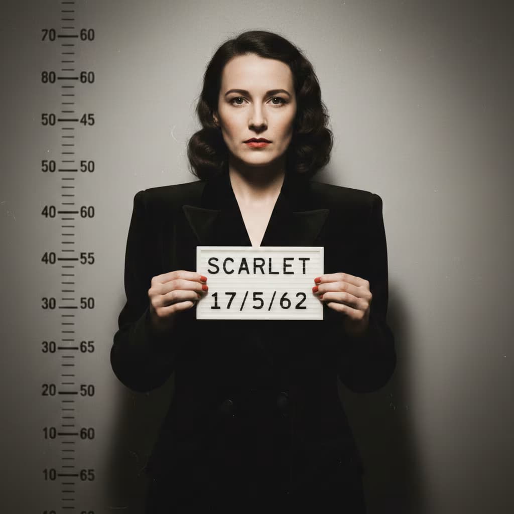 Example output for 📸 Vintage Mugshot Portrait Generator